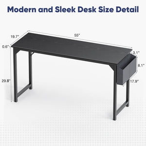 CONCETTA Computer Desk - 32/40/47/55/63 inch Student Kids Study Wooden Desk with Headphone Hook and Storage Bag for Bedroom, Living Room, Study Room