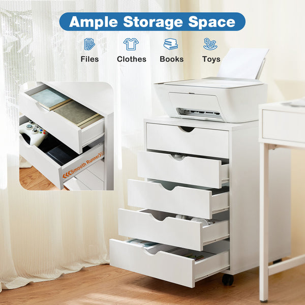 #Color_White#Style_5 Drawers