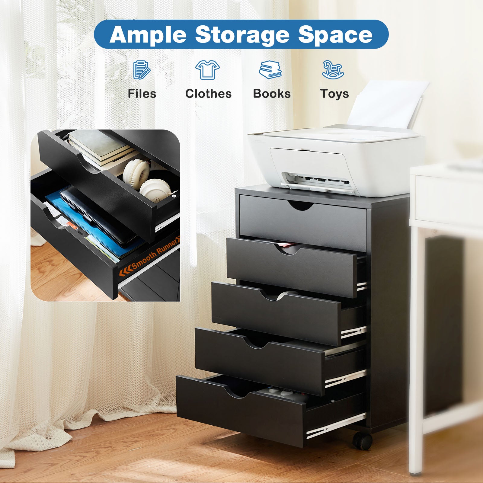 #Color_Black#Style_5 Drawers