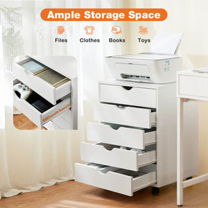 CONCETTA 5 Drawer Chest of Drawers, Wooden Dresser, Removable Storage Cabinet, Can be placed under Desk, Suitable for Home, Office