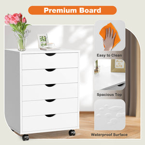 CONCETTA 5 Drawer Chest of Drawers, Wooden Dresser, Removable Storage Cabinet, Can be placed under Desk, Suitable for Home, Office
