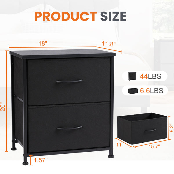 JOINSUN Nightstand Set - 2 Storage Drawers, Bedside Furniture End Table, Suitable for Living Room, Bedroom, Closet