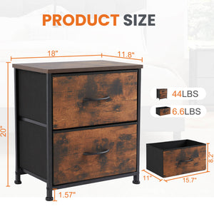 JOINSUN Nightstand Set - 2 Storage Drawers, Bedside Furniture End Table, Suitable for Living Room, Bedroom, Closet