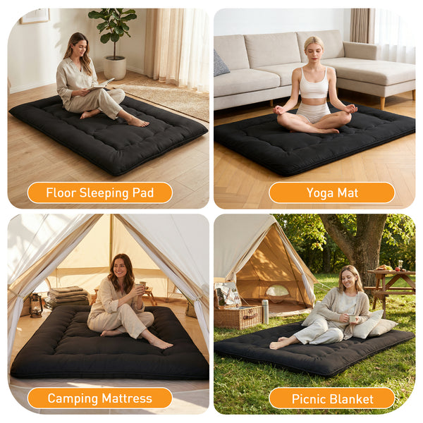 CONCETTA Memory Foam Futon Mattress, Twin Size, Foldable Tatami Floor Mattress with Storage Bag
