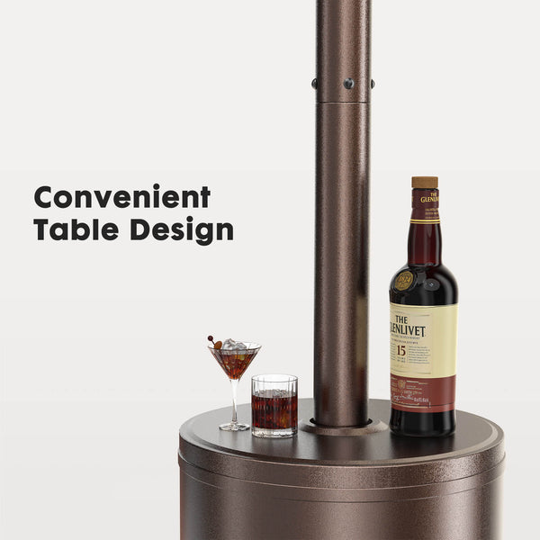 CONCETTA 48,000 BTU Propane Patio Heater ,Outdoor Heater with Wheels for Home&Commercial Use in Backyard, Garden