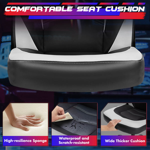 CONCETTA Ergonomic Leather Gaming Chair-Office Desk PU Leather Chair -up Armrests, Swivel Task Chair Adjustable Height for Adults Teens Kids