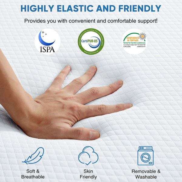 JOINSUN 4 Inch Twin Size Tri-fold Memory Foam Mattress, Portable Foldable Floor Bed with CertiPUR-US Certified, White