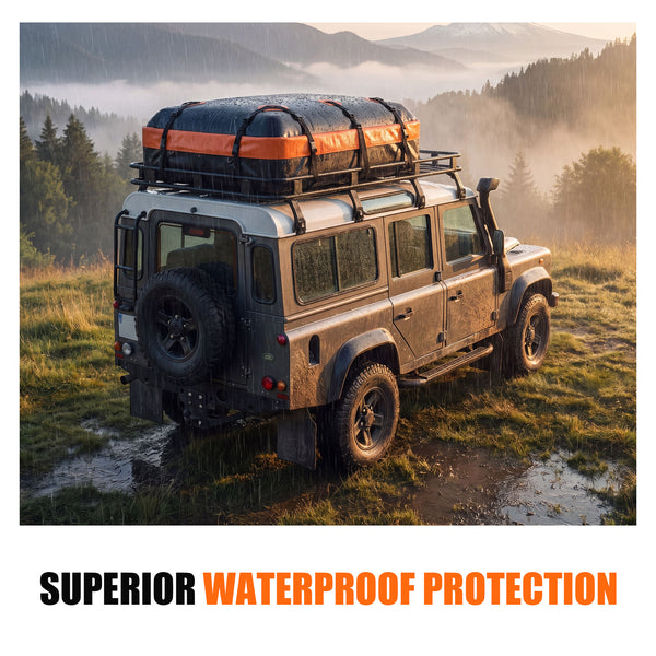 CONCETTA Car Rooftop Cargo Carrier, Waterproof Durable Roof Bag for Vehicles, Universal Fit with Straps & Anti-Slip Mat, Easy Install, Black
