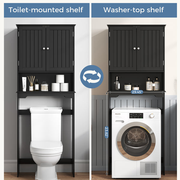 CONCETTA Over The Toilet Cabinet for Bathroom, Space Saver Storage with Quiet Magnetic Doors & Adjustable Bottom Stabilizer