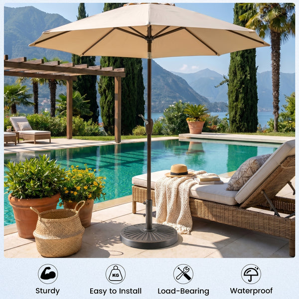 CONCETTA Resin Patio Umbrella Base, Universal Fit for Outdoor Umbrellas