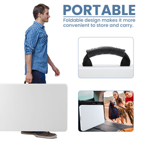 CONCETTA Outdoor Indoor Portable Folding Table, Heavy Duty Foldable Table, Carrying Handle for Camping Picnic