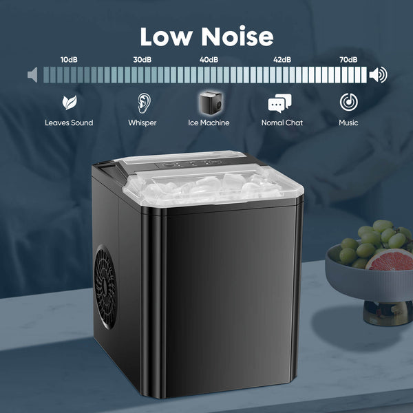 CONCETTA Countertop Ice Maker, Portable Ice Machine Self-Cleaning, 9 Cubes in 6 Mins, for Home Party Office