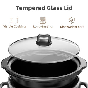 CONCETTA Slow Cooker with 3 Cooking Settings, Dishwasher-Safe