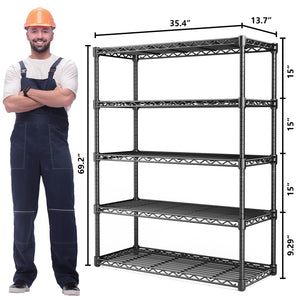 Metal Wire Shelving Unit, Heavy-Duty Storage Rack for Kitchen, Bathroom