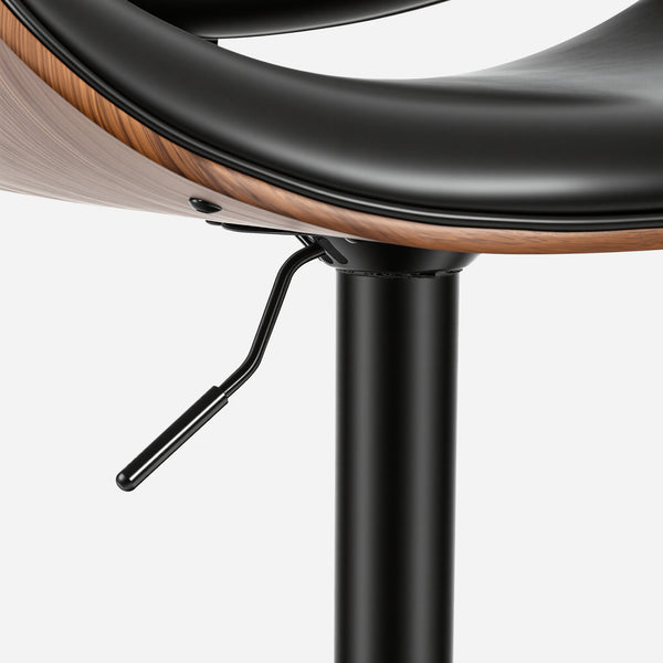 CONCETTA Rotatable Bar Stool Set (2-piece), Adjustable Height Bar Stool, Featuring PU Leather Seat, Ergonomic Backrest and Footrest, With Anti-slip Rubber Base Suitable for Bar