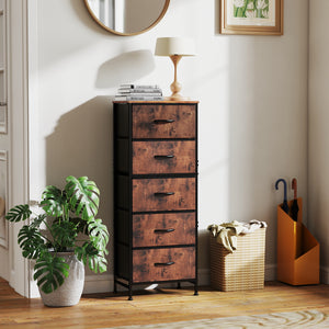 CONCETTA 5 fabric storage cabinet, TV stand, clothing storage, living room and bedroom, black, white, rust, gray
