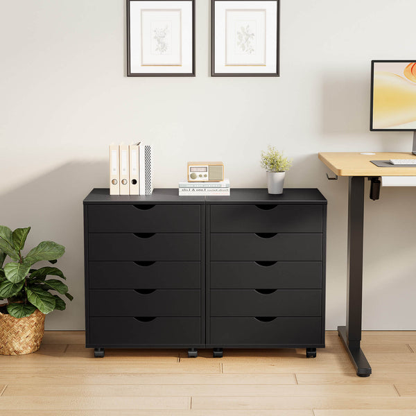 CONCETTA 5 Drawer Chest of Drawers, Wooden Dresser, Removable Storage Cabinet, Can be placed under Desk, Suitable for Home, Office