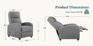 CONCETTA Small Sofa Lounge Chair with Adjustable PU Leather Theater Lumbar Support
