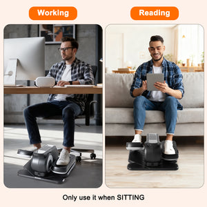 CONCETTA Under Desk Elliptical, Electric Seated Pedal Exerciser, with Display Monitor, Remote Control and LCD Display Monitor, Portable Leg Elliptical Machine for Home, Black