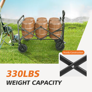 CONCETTA Wagons Carts Foldable with All-Terrain Wheels - foldable, extra large capacity, with drink holder, Suitable for Camping Sports Outdoor Activities