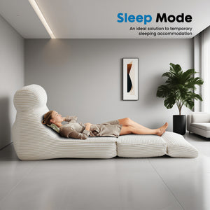 CONCETTA 3 in 1 Folding Sofa, Convertible Portable Single Bed with Back Support for Living Room Bedroom Lounge, White