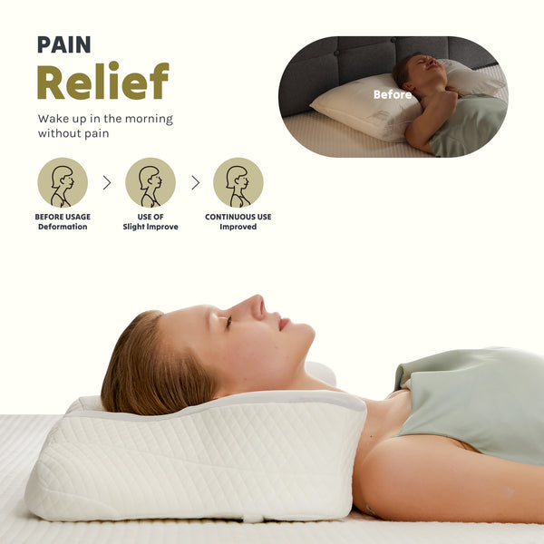 CONCETTA Ergonomic Cervical Pillow Orthopedic Cervical Pillow for Neck Pain Relief, King, Dark Gray