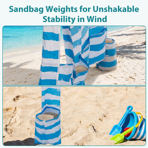 SHOUFTW Beach Cabana - 6 x 6 ft Cool Beach with Detachable Side Wall & Carry Bag, UPF 50+ for Beach, Camping, Park