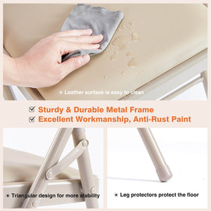 CONCETTA Genuine Leather Folding Chair - Soft and comfortable, easy to carry and store, suitable for events, weddings, parties, home, office
