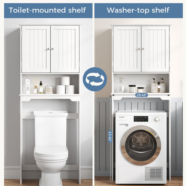 CONCETTA Over The Toilet Cabinet for Bathroom, Space Saver Storage with Quiet Magnetic Doors & Adjustable Bottom Stabilizer