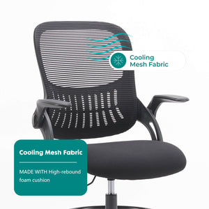 CONCETTA Office Computer Desk Chair, Ergonomic Chair with Flip-up Armrests and Lumbar Support, Height Adjustable, Breathable Mesh Back
