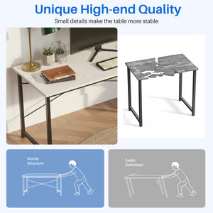 CONCETTA 31 Inch Computer Desk, Simple Writing Desk for Home Office, Small Gaming Desk for Bedroom, Compact Office Desk Table, White