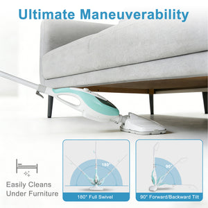 CONCETTA Steam Mop 1550W, Detachable Handheld Cleaner with 16FT Cord, 2 Washable Pads, Multi-Purpose for Hardwood, Carpet, Tile, Grout, Windows,