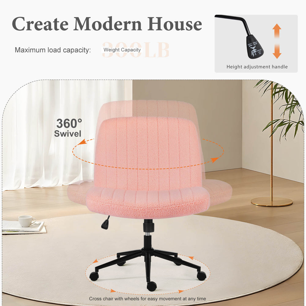 CONCETTA Cross-legged chair without armrests, with wheels, swivelling, height-adjustable vanity chair, office chair, can be used with fabric dresser