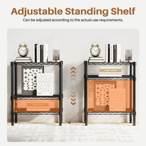 Metal Wire Shelving Unit, Adjustable Storage Rack for Kitchen, Garage, or Living Room,
