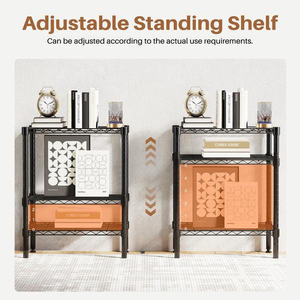 Metal Wire Shelving Unit, Adjustable Storage Rack for Kitchen, Garage, or Living Room,