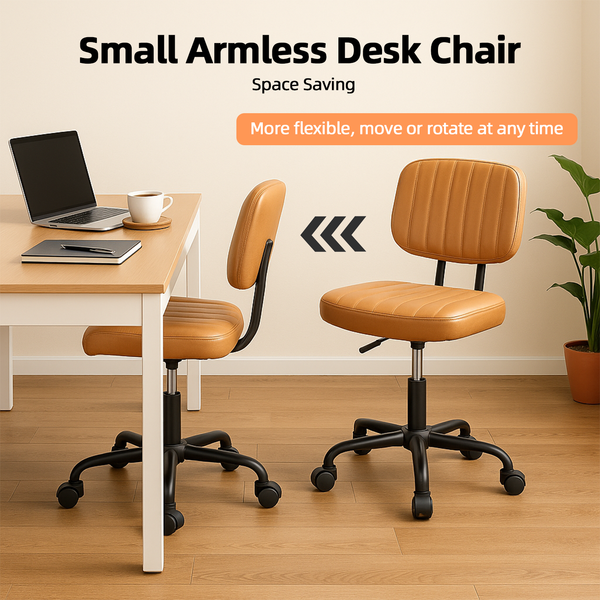 CONCETTA Ergonomic Home Office Mesh Desk Chair, Small Space, Armless Rolling Chair for Adults
