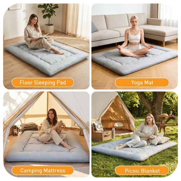 CONCETTA Memory Foam Futon Mattress, Twin Size, Foldable Tatami Floor Mattress with Storage Bag