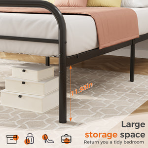 CONCETTA Metal Platform Bed Frame with Rounded Base & Protective Footpads, Underbed Storage, No Box Spring Needed for Bedroom