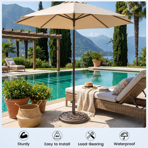 CONCETTA Resin Patio Umbrella Base, Universal Fit for Outdoor Umbrellas
