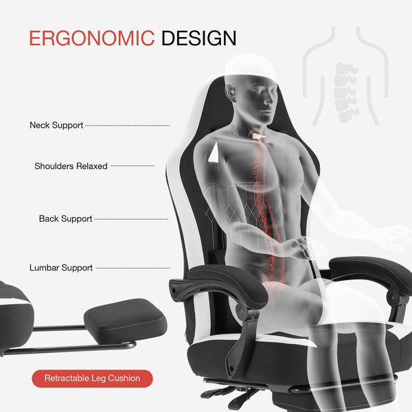 gaming chair, office chair with high backrest and computer chair, is an ergonomic adjustable rotating office chair. Available in black, white, khaki, pink and blue.