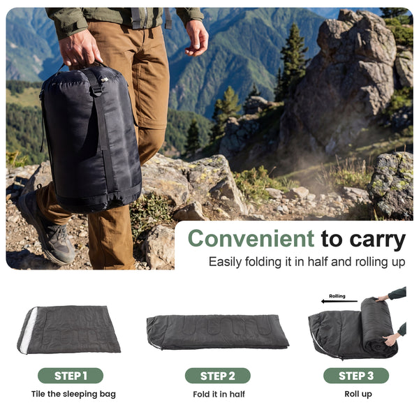 CONCETTA Lightweight Double Sleeping Bag for Adults in Cold & Warm Weaher, Waterproof & Machine Washable for Camping/Backpacking/Hiking