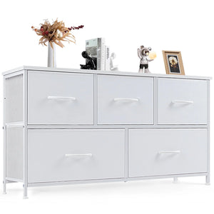 CONCETTA 38 in 5 Drawers Dresser Chest of Drawers,Metal Frame and Wood Top
