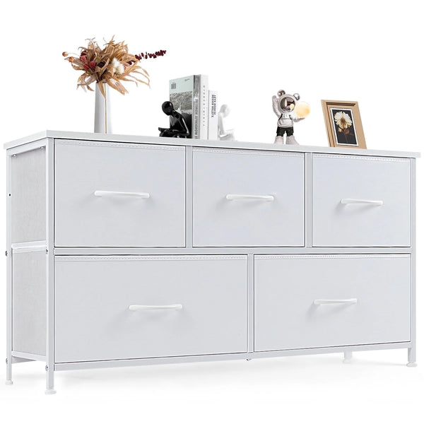 CONCETTA 38 in 5 Drawers Dresser Chest of Drawers,Metal Frame and Wood Top