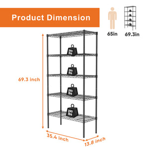 Metal Wire Shelving Unit, Heavy-Duty Storage Rack for Kitchen, Bathroom