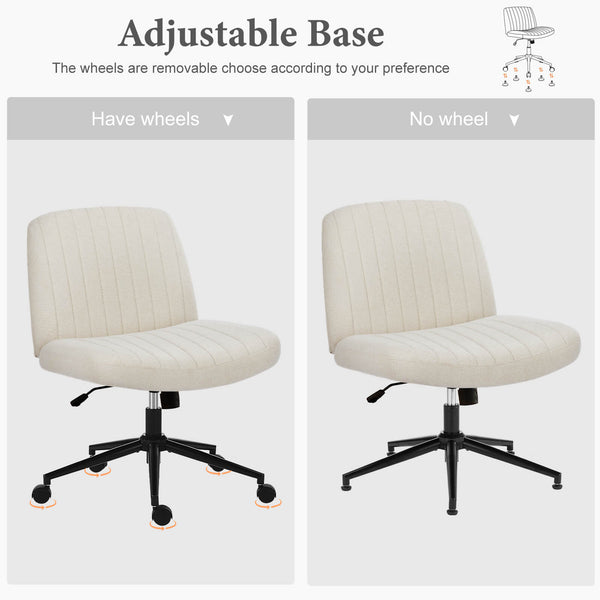 CONCETTA Cross-legged chair without armrests, with wheels, swivelling, height-adjustable vanity chair, office chair, can be used with fabric dresser