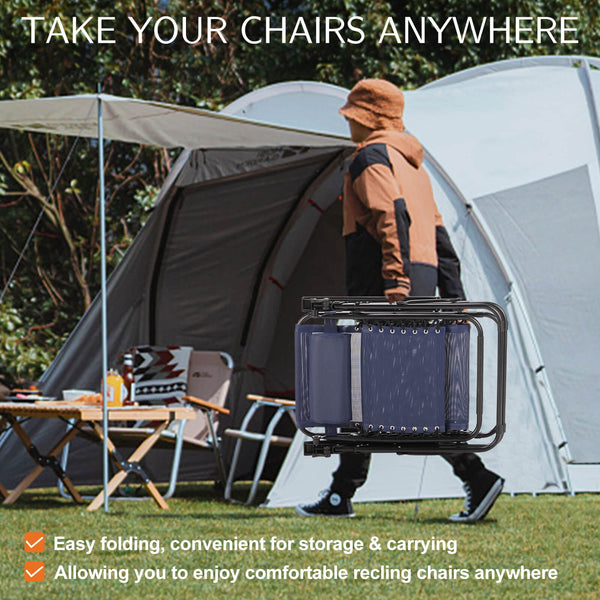JOINSUN Zero Gravity Chairs - Set of 2 portable recliners with adjustable steel mesh for beach, camping, patio and lawn