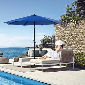 CONCETTA 9FT Patio Umbrella with Push Button Tilt and Crank,  with 8 Sturdy Ribs,Outdoor Umbrella, Pool Umbrella, for Market, Terrace, Beach, Outdoor Restaurant