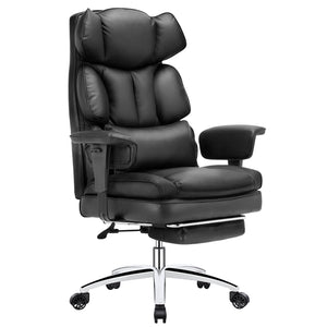 CONCETTA Office Computer Chair - High Back PU Leather Taipan Swivel Chair with Ergonomic Leg Rest and Lumbar Support, Height Adjustable
