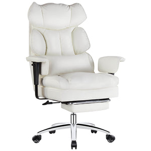 CONCETTA Office Computer Chair - High Back PU Leather Taipan Swivel Chair with Ergonomic Leg Rest and Lumbar Support, Height Adjustable
