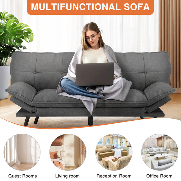 CONCETTA Sleeper Futon Sofa Couch Bed-Memory Foam Couch, Convertible Living Room Couch, Apartment, Studio, Office, Meeting, Living Room